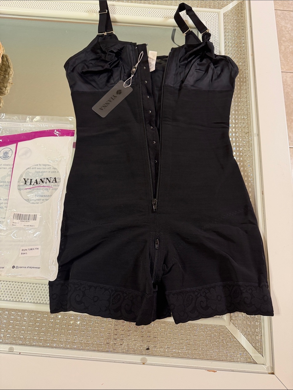 Yianna Black High-Waist Full Coverage Shaping Bodysuit